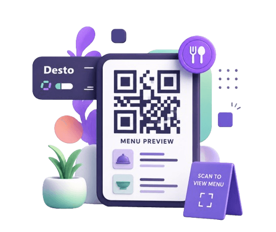Scan QR code to preview a Desto digital menu